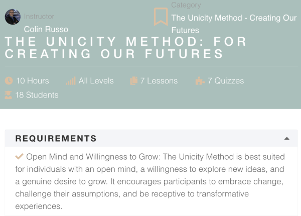 Unicity Method Online Training Course